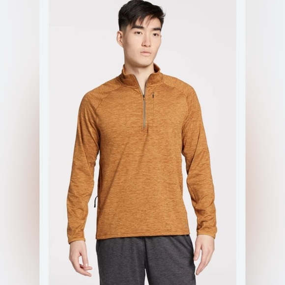 Mens VRST Men’s XXL Quarter-Zip Pullover Brown Heather Performance Long Sleeve - Picture 1 of 5